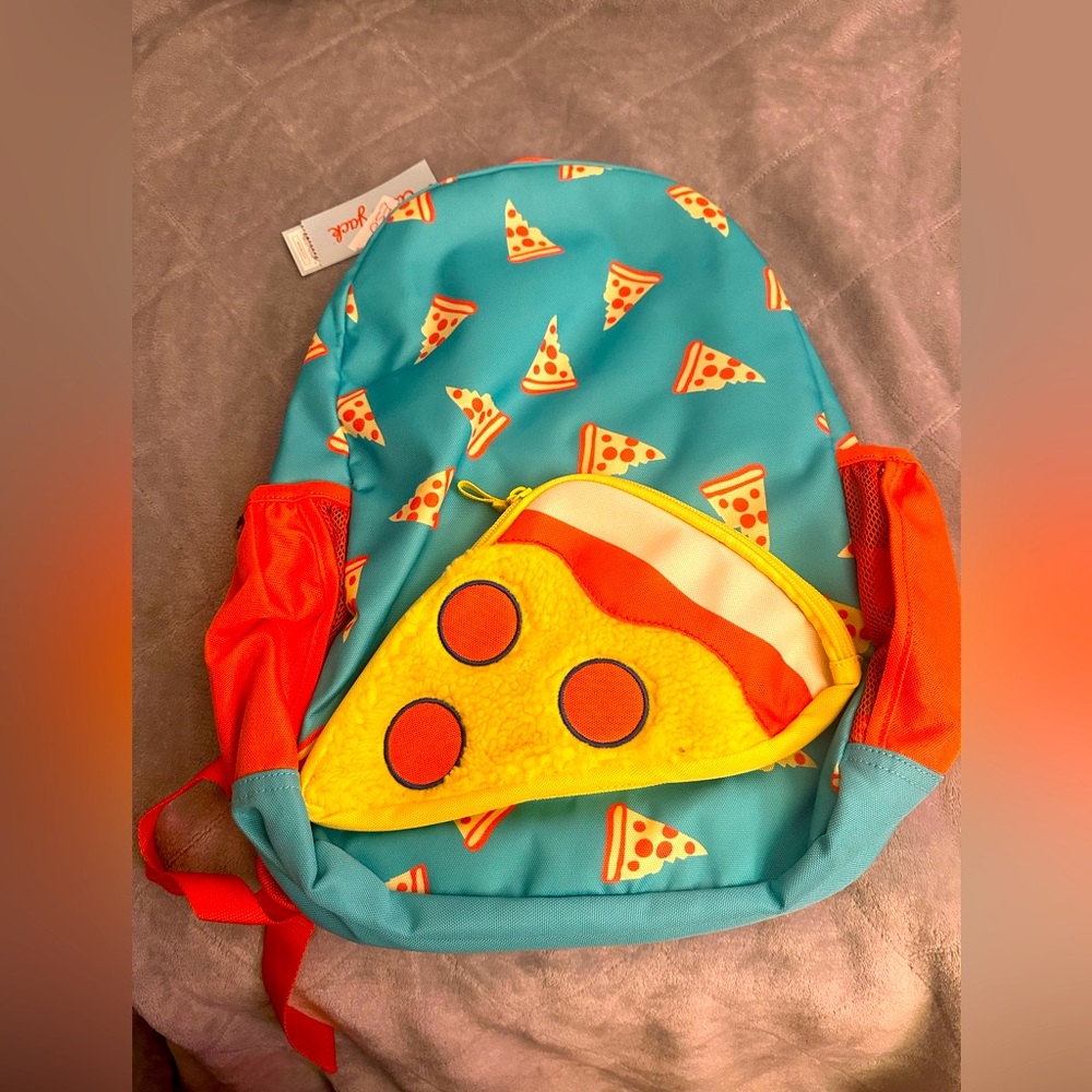 Cat & Jack Blue and Orange Pizza Backpack